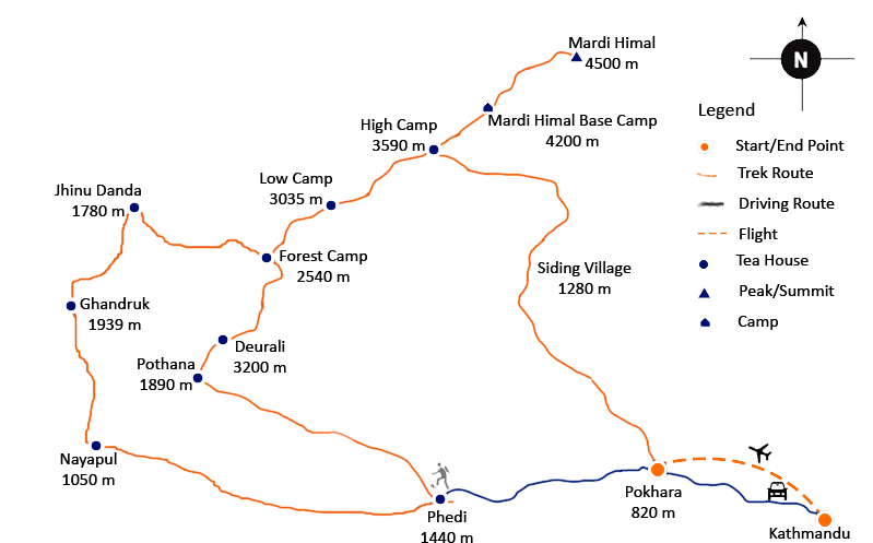mardi himal map